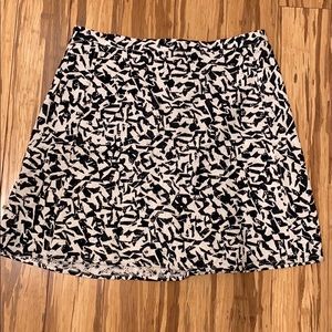 Theory navy and white eyelet pritned skirt